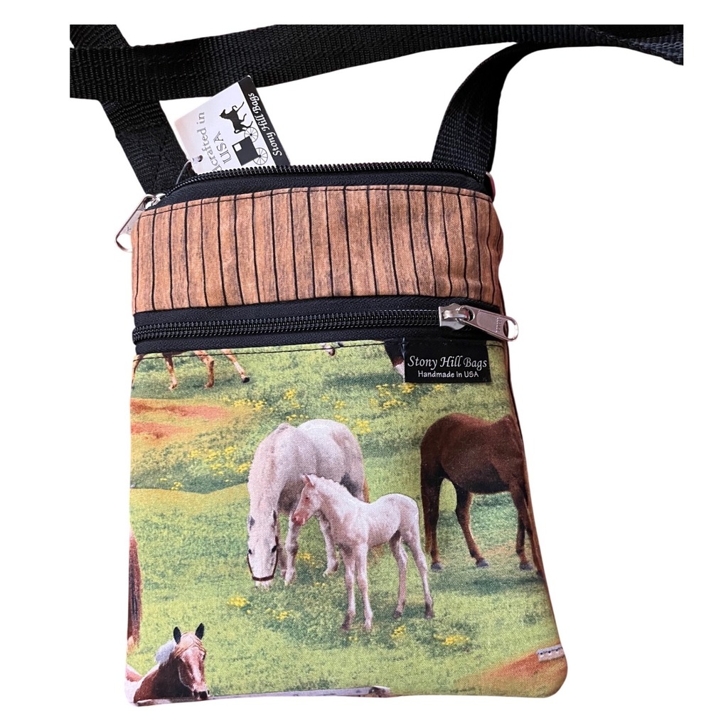 Stony Hill Bags Horse Print Crossbody Bag 2430 Handmade USA Small Travel Purse